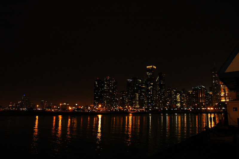 chicago night lake front